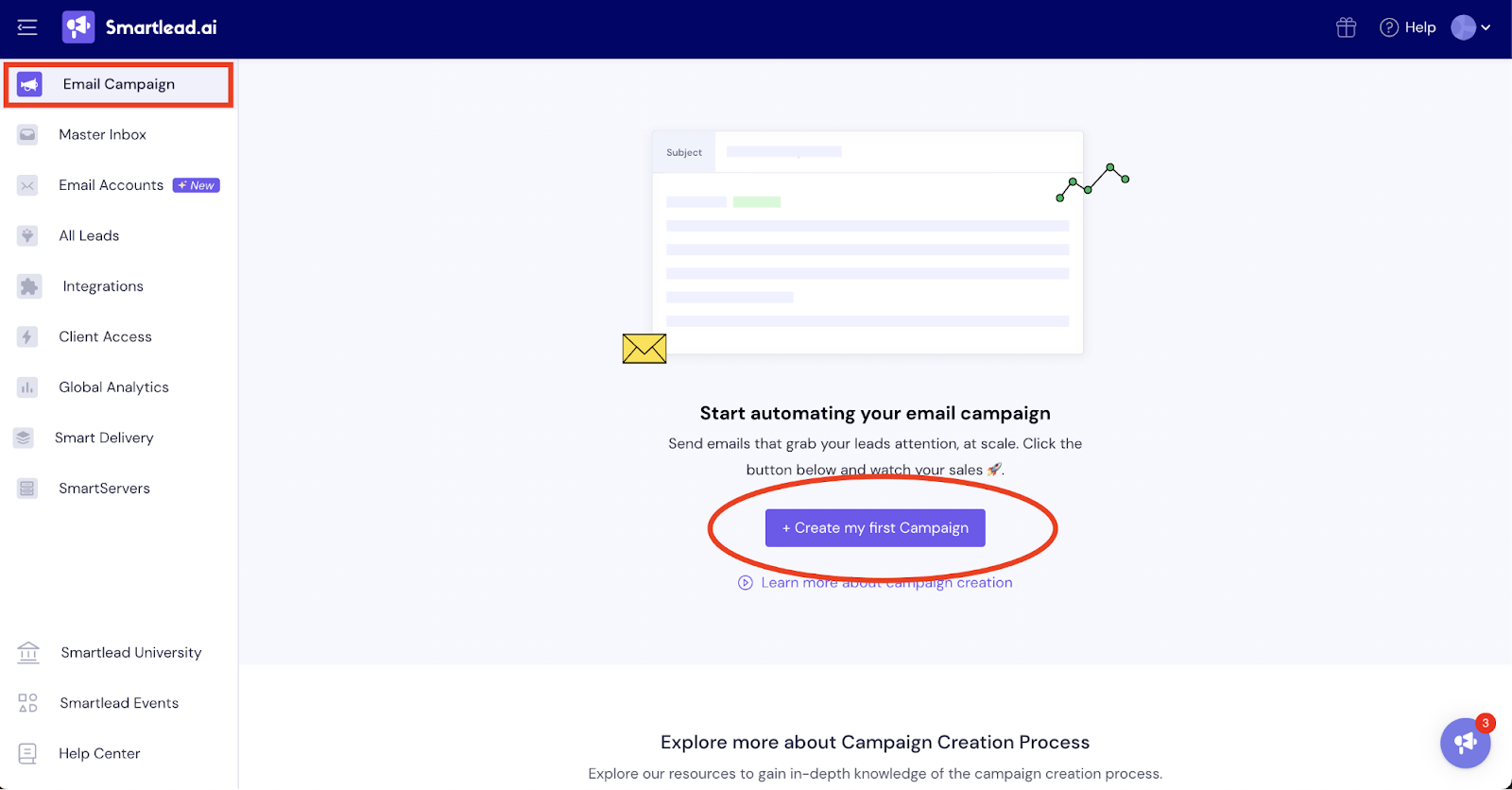 Smartlead.ai create my first campaign