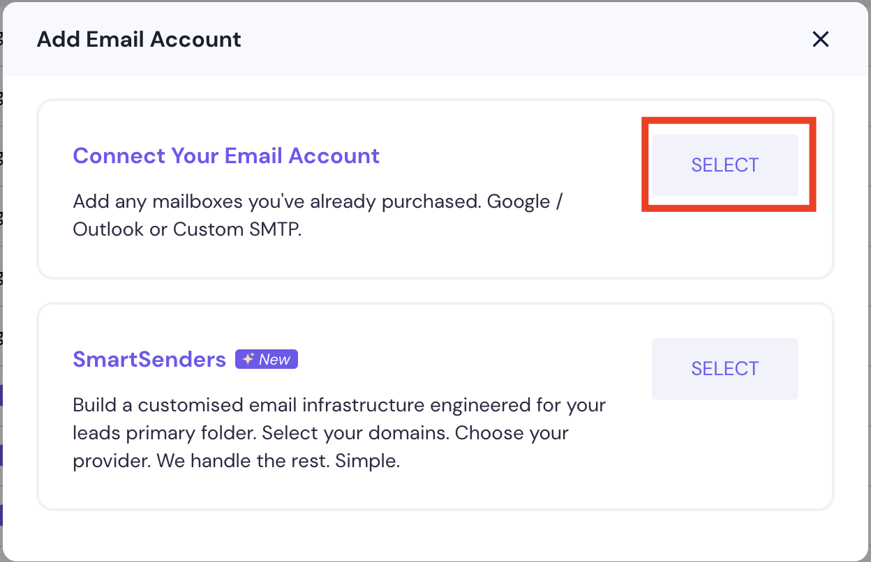 Smartlead connect your email account